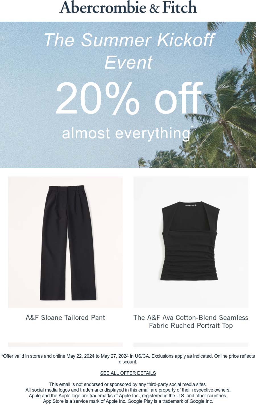 Abercrombie & Fitch stores Coupon  20% off at Abercrombie & Fitch #abercrombiefitch 