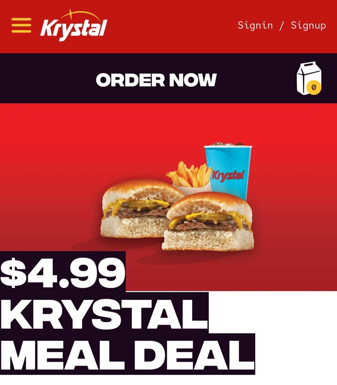 Krystal restaurants Coupon  2 cheeseburgers + fries + drink = $5 today at Krystal #krystal 