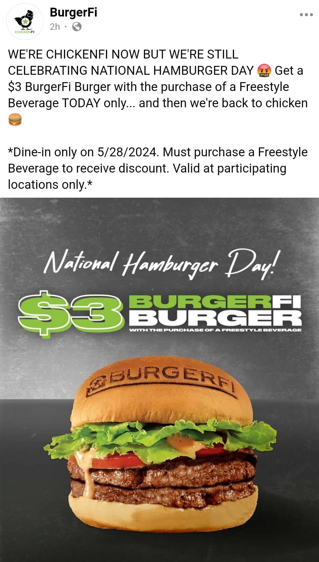 BurgerFi restaurants Coupon  $3 burger today with your drink at BurgerFi #burgerfi 