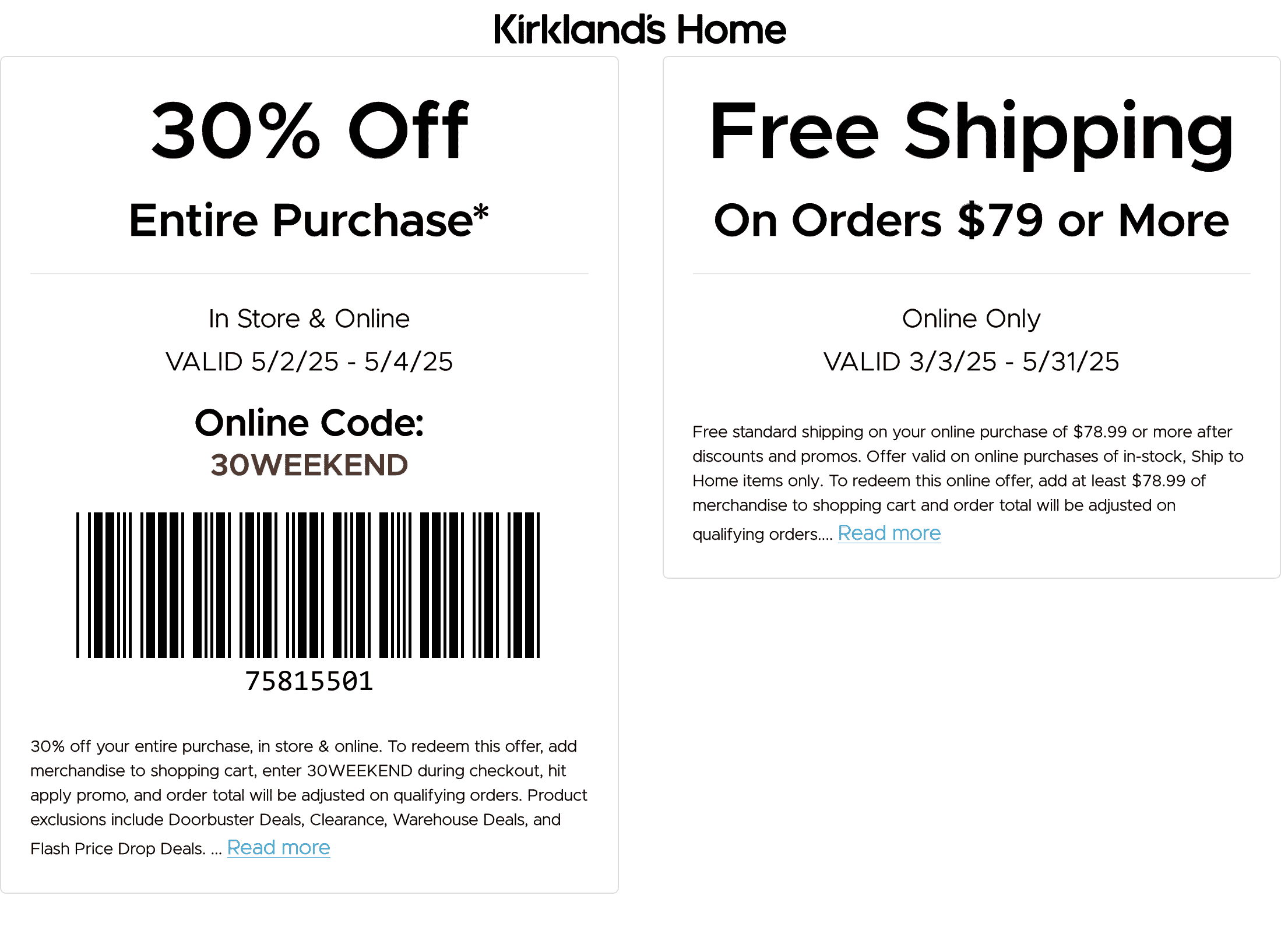 Kirklands stores Coupon  30% off everything at Kirklands Home, or online via promo code 30WEEKEND #kirklands 
