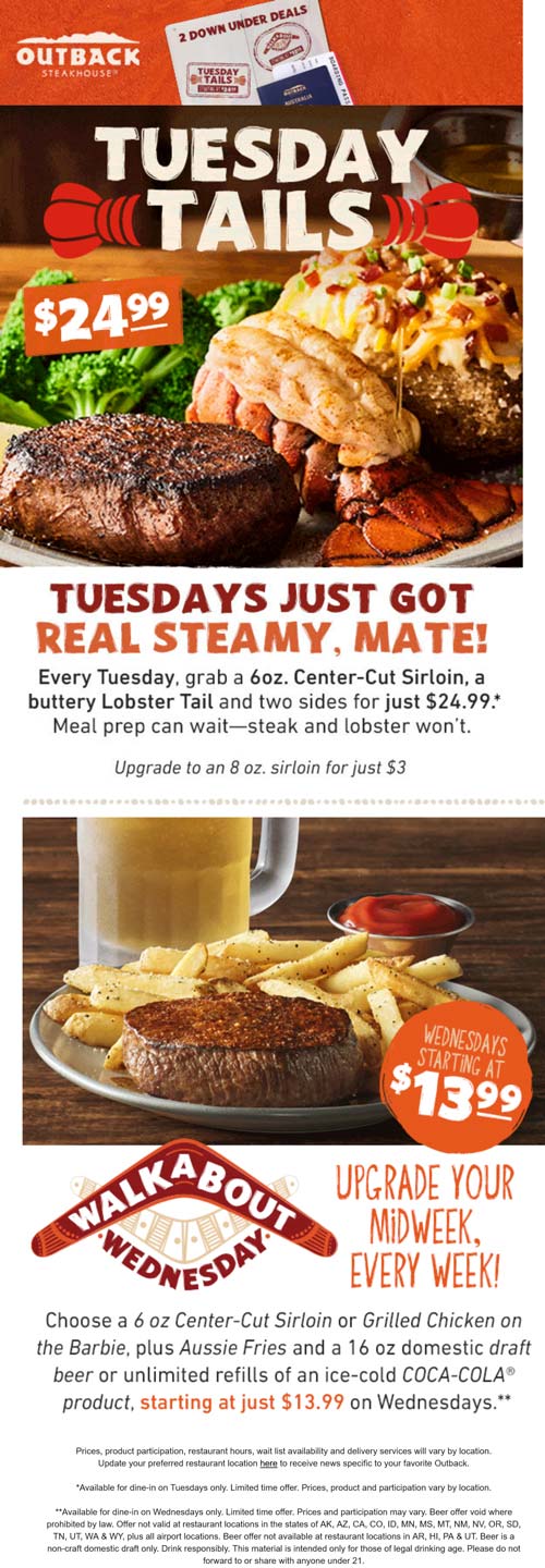Outback Steakhouse coupons & promo code for [May 2025]