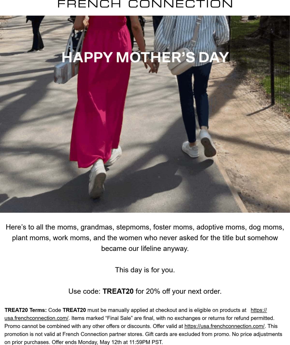French Connection stores Coupon  20% off at French Connection via promo code TREAT20 #frenchconnection 