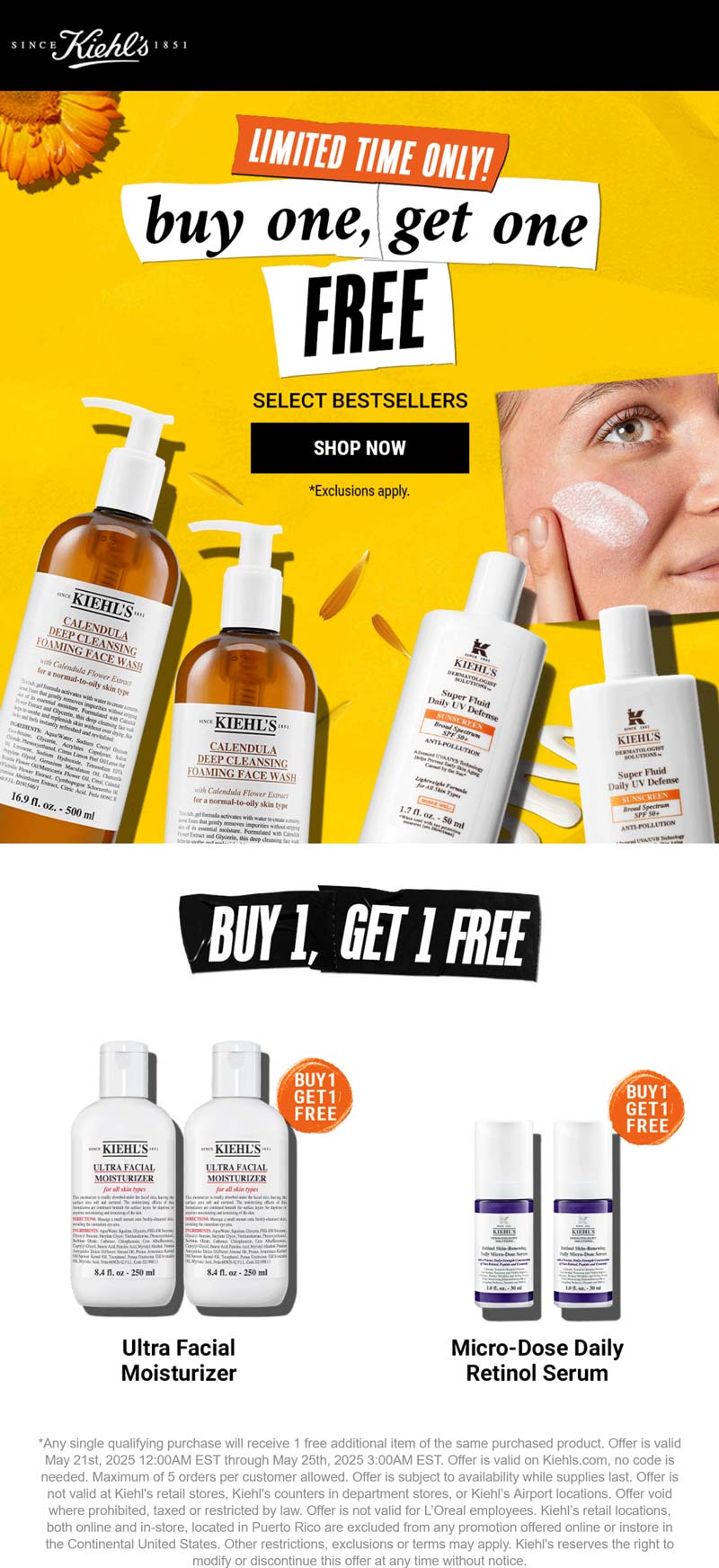 Kiehls stores Coupon  Second item free at Kiehls #kiehls 