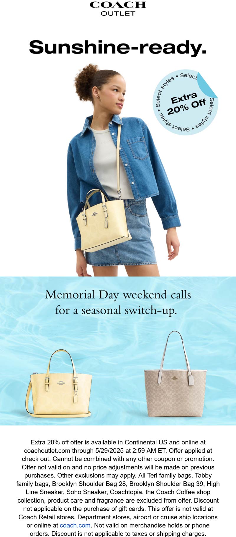 Coach Outlet stores Coupon  Extra 20% off at Coach Outlet #coachoutlet 