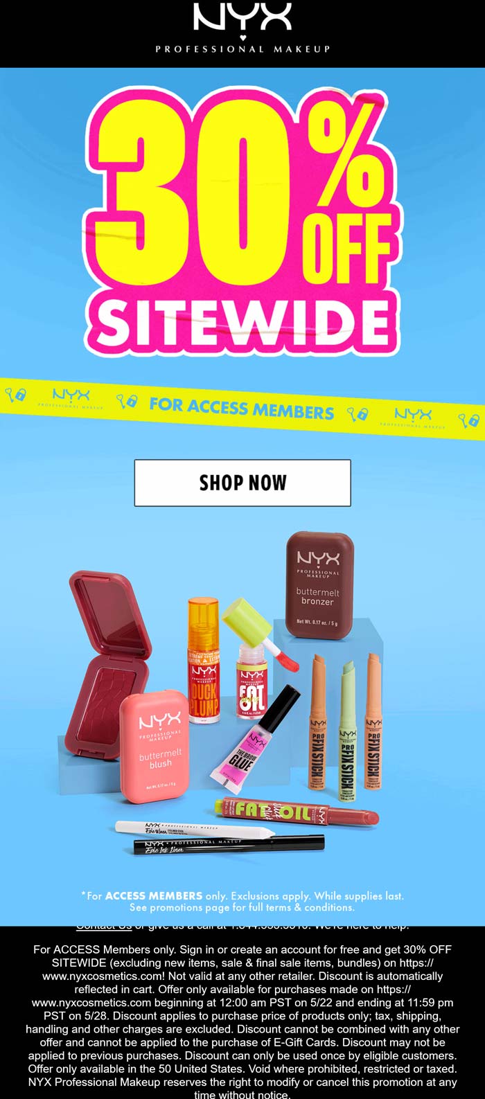 NYX Professional Makeup coupons & promo code for [June 2025]