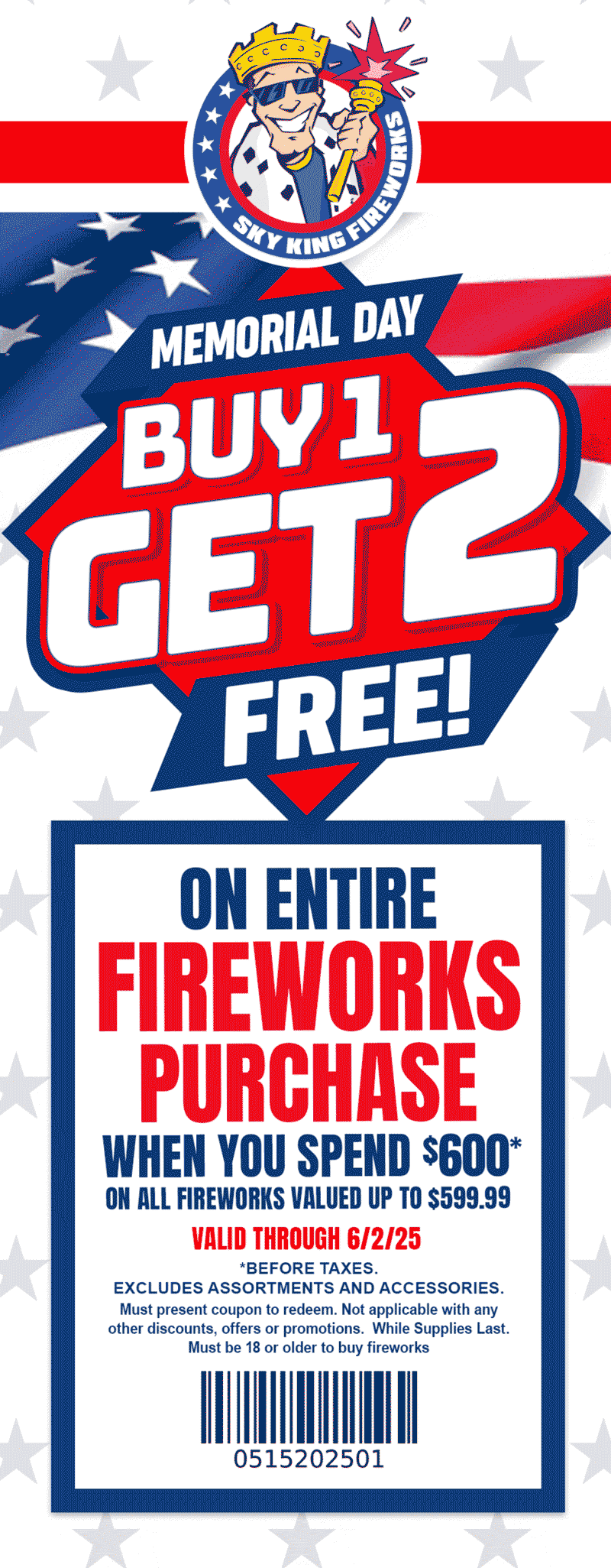 Sky King fireworks stores Coupon  3-for-1 at Sky King fireworks #skykingfireworks 