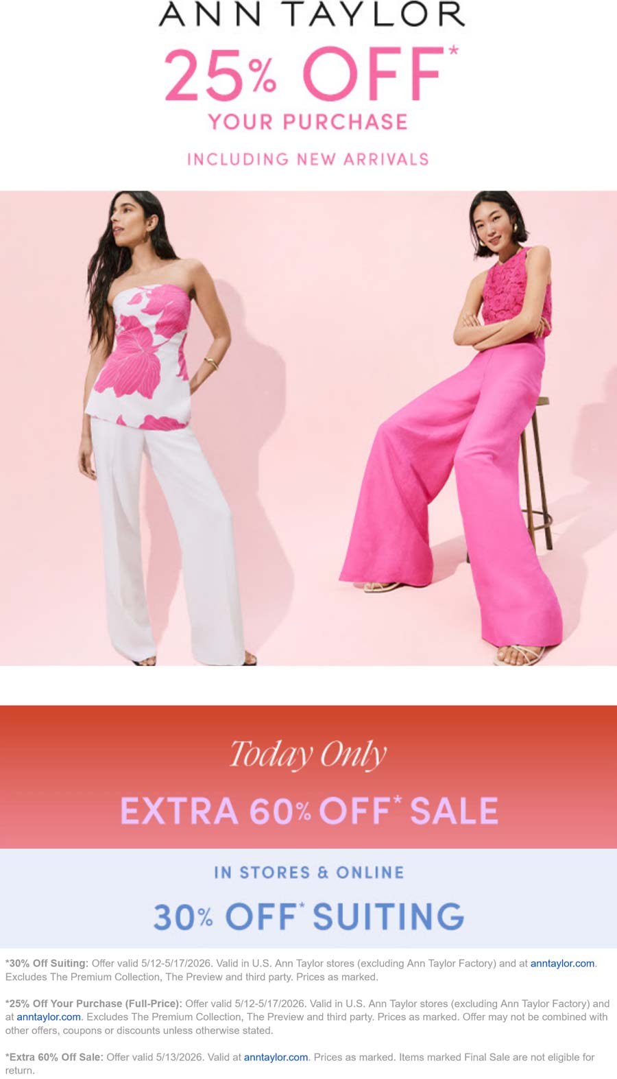 Ann Taylor stores Coupon  25-30% off & more at Ann Taylor #anntaylor 