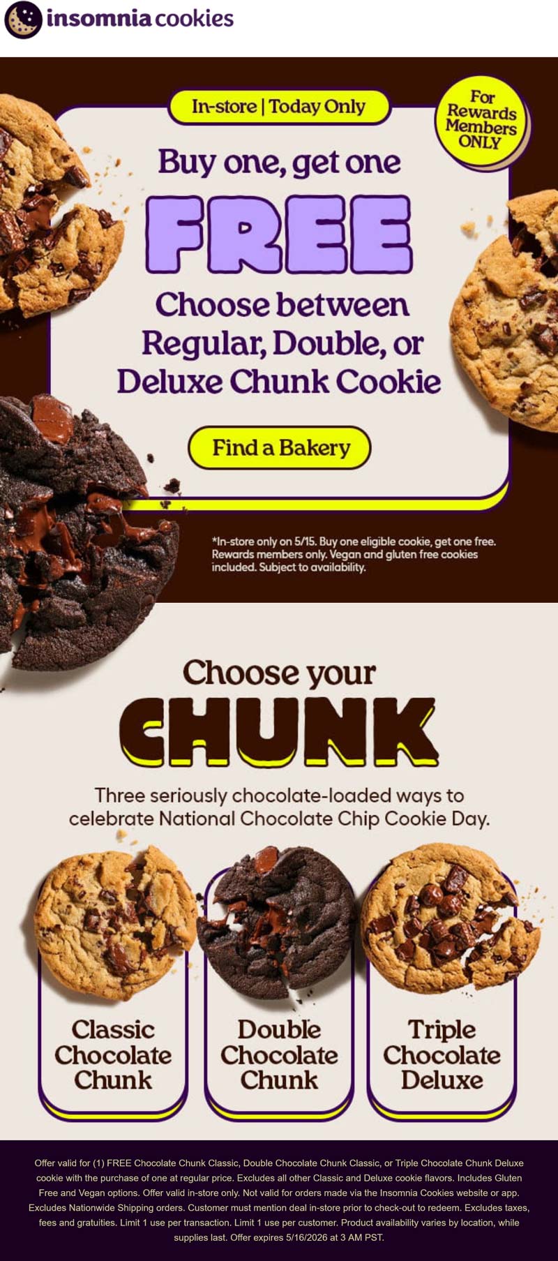 Insomnia Cookies restaurants Coupon  Second cookie free today at Insomnia Cookies #insomniacookies 