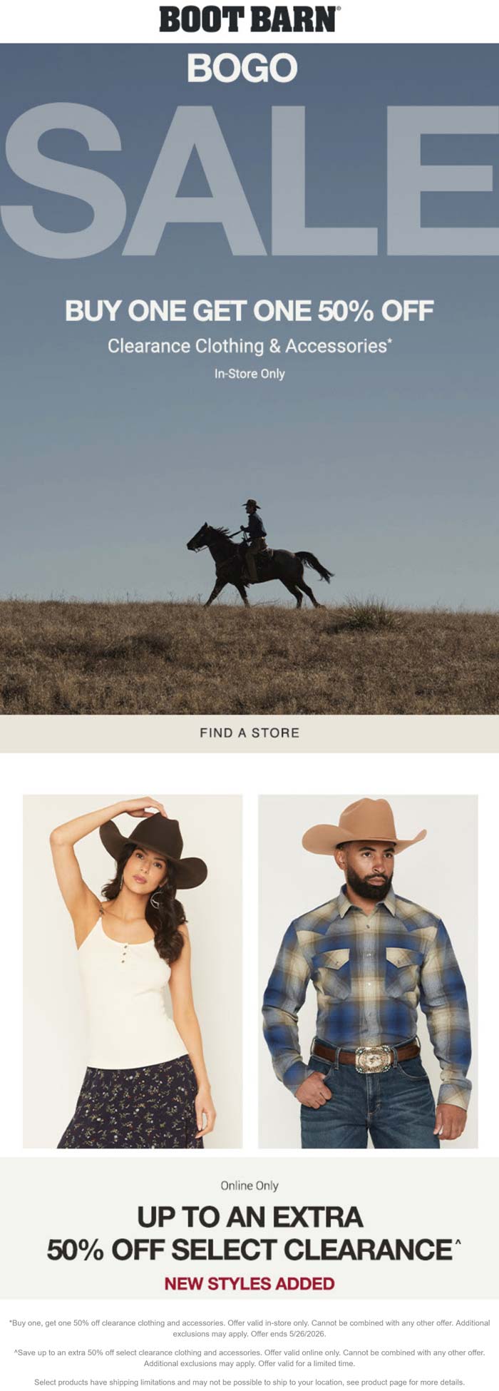 Boot Barn Second clearance item 50% off at Boot Barn #bootbarn Boot Barn stores Coupon Second clearance item 50% off at Boot Barn #bootbarn
