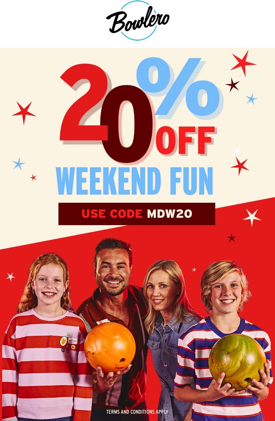 Bowlero stores Coupon  20% off bowling at Bowlero via promo code MDW20 #bowlero 