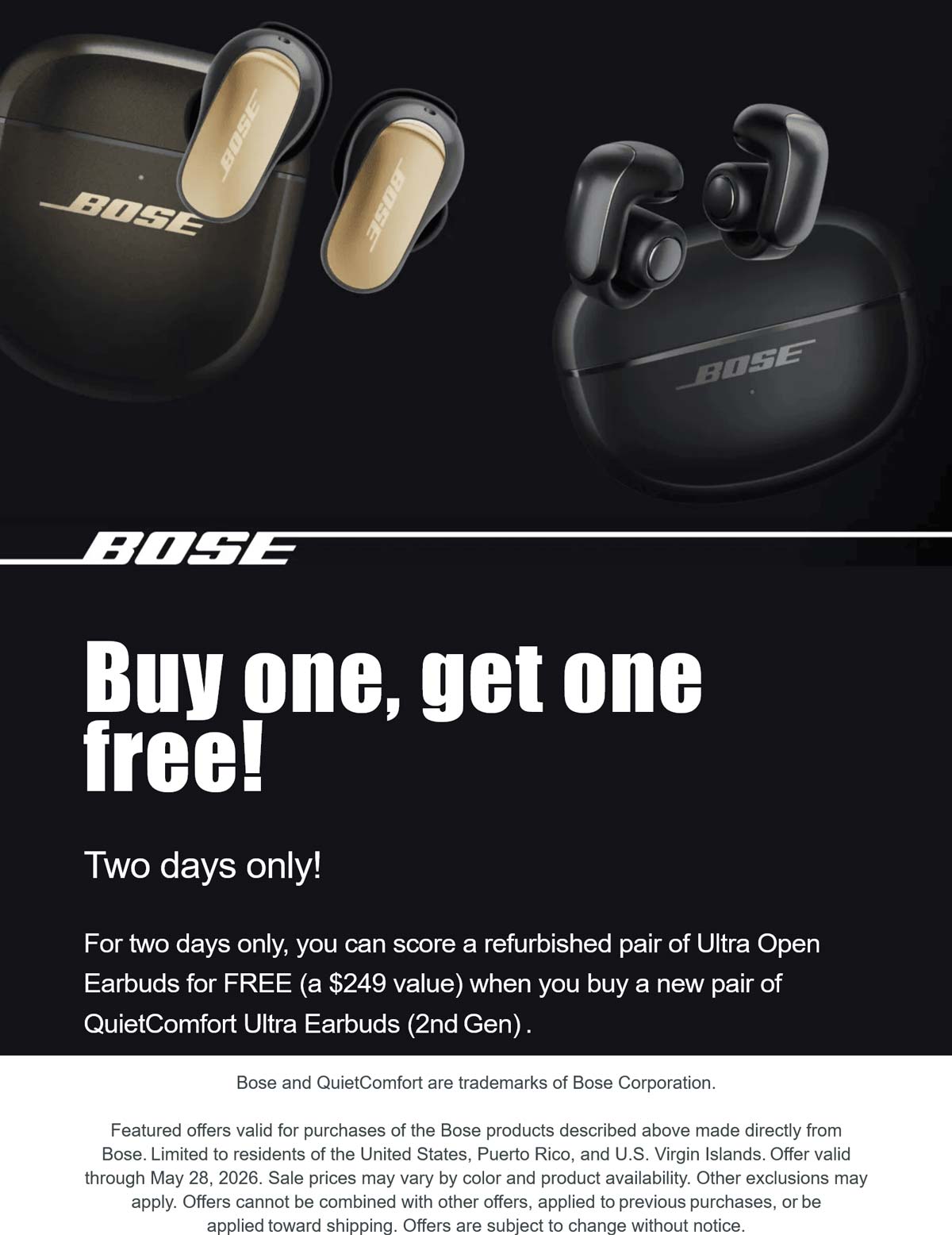 Bose Second pair earbuds free at Bose #bose Bose stores Coupon Second pair earbuds free at Bose #bose