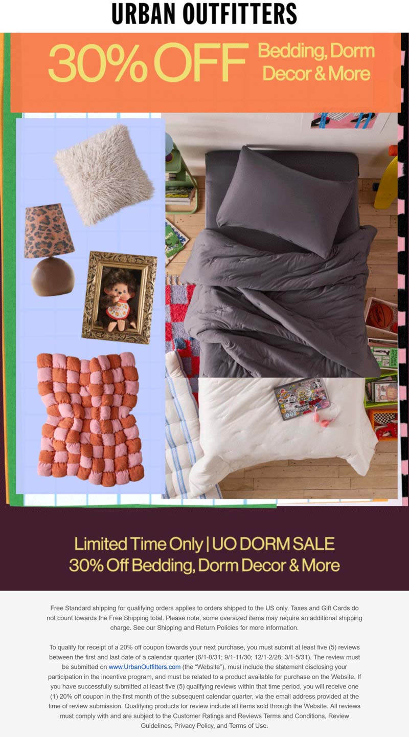 Urban Outfitters 30% off dorm decor at Urban Outfitters #urbanoutfitters Urban Outfitters stores Coupon 30% off dorm decor at Urban Outfitters #urbanoutfitters