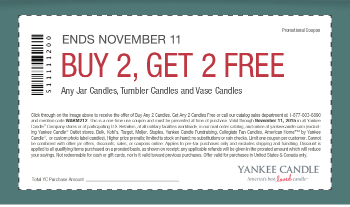 Yankee Candle Coupon April 2024 4-for-2 on candles at Yankee Candle, or online via promo code WARM212