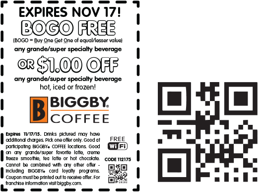 Biggby Coffee Coupon April 2024 Second coffee free today at Biggby Coffee