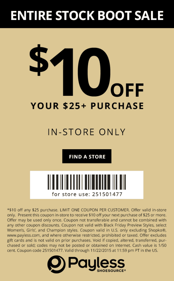 Payless Shoesource Coupon March 2024 $10 off $25 at Payless Shoesource
