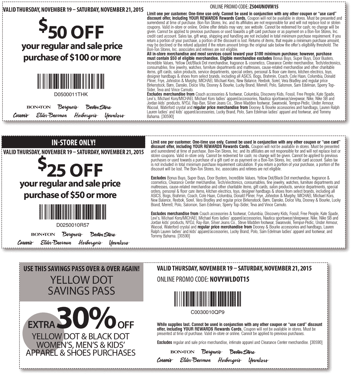 Carsons Coupon April 2024 $50 off $100 & more at Carsons, Bon Ton & sister stores, or online via promo code Z504UNOVM15