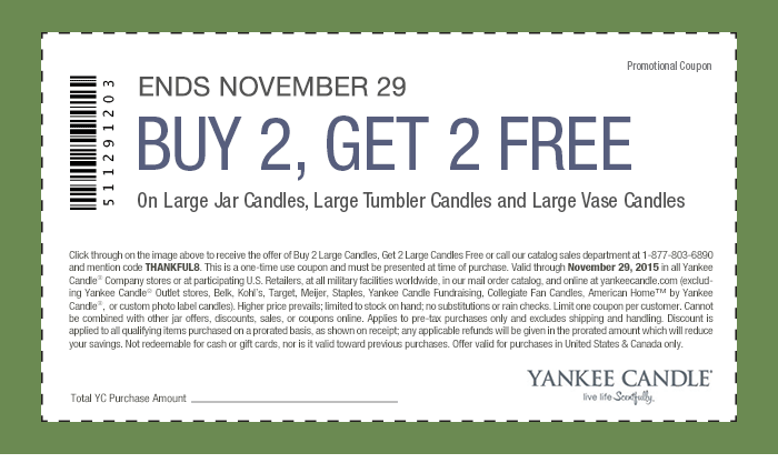 Yankee Candle Coupon April 2024 4-for-2 at Yankee Candle, or online via promo code THANKFUL8