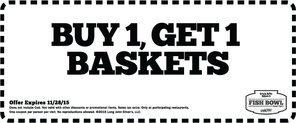 Long John Silvers Coupon March 2024 Second basket free at Long John Silvers restaurants