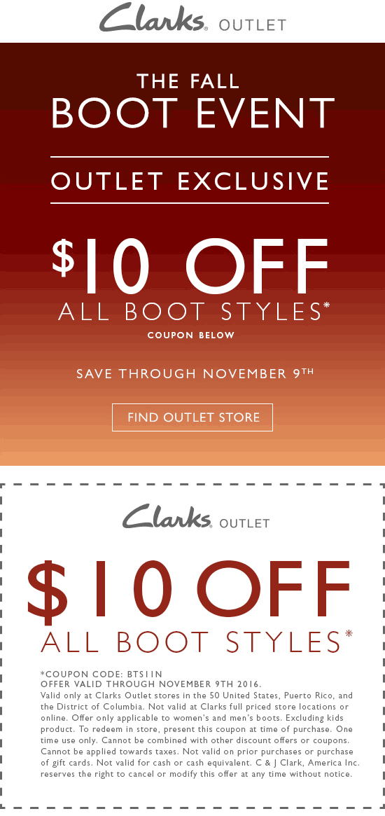 Clarks Outlet coupons & promo code for [May 2024]