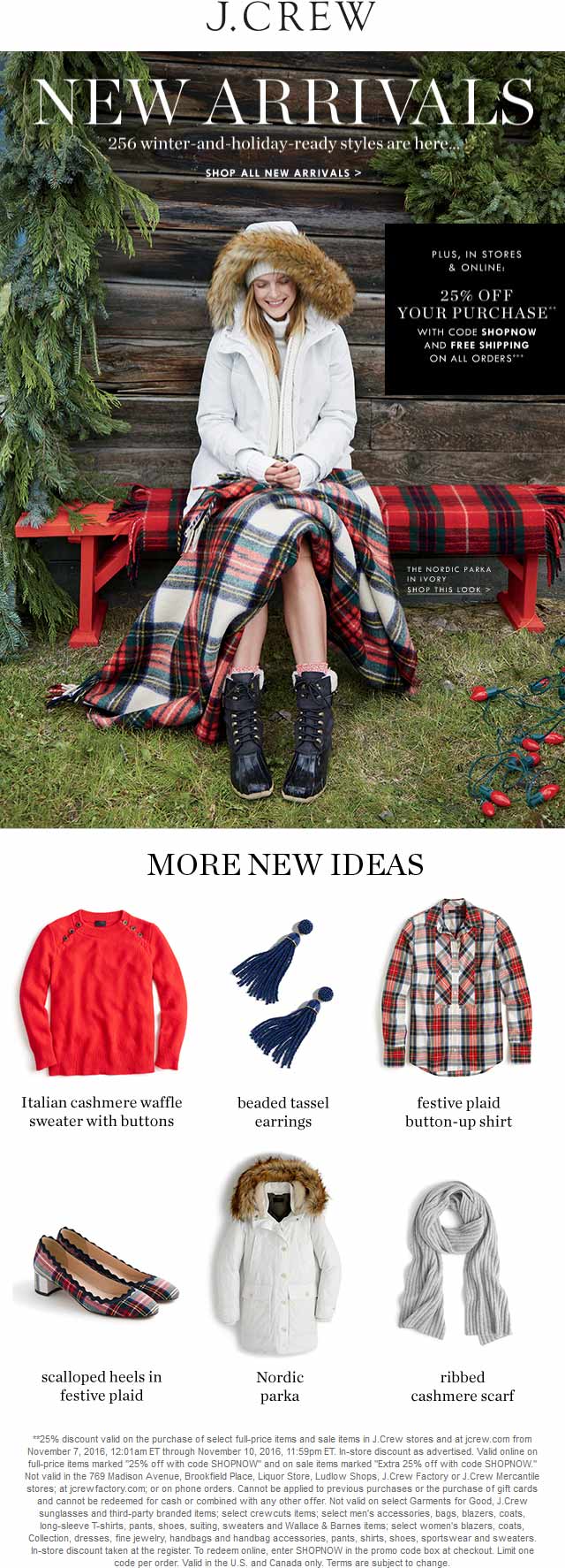 J.Crew Coupon March 2024 25% off at J.Crew, or online via promo code SHOPNOW
