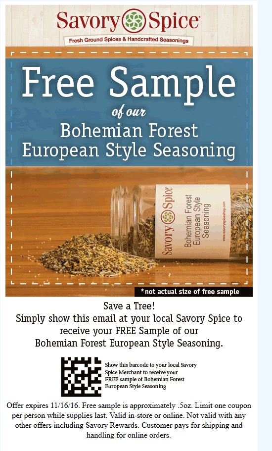Savory Spice Coupon April 2024 European seasoning from Savory Spice