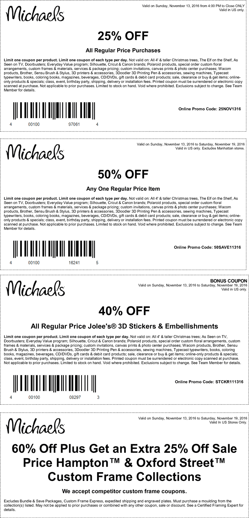 Michaels Coupon April 2024 50% off a single item & more at Michaels, or online via promo code 50SAVE11316
