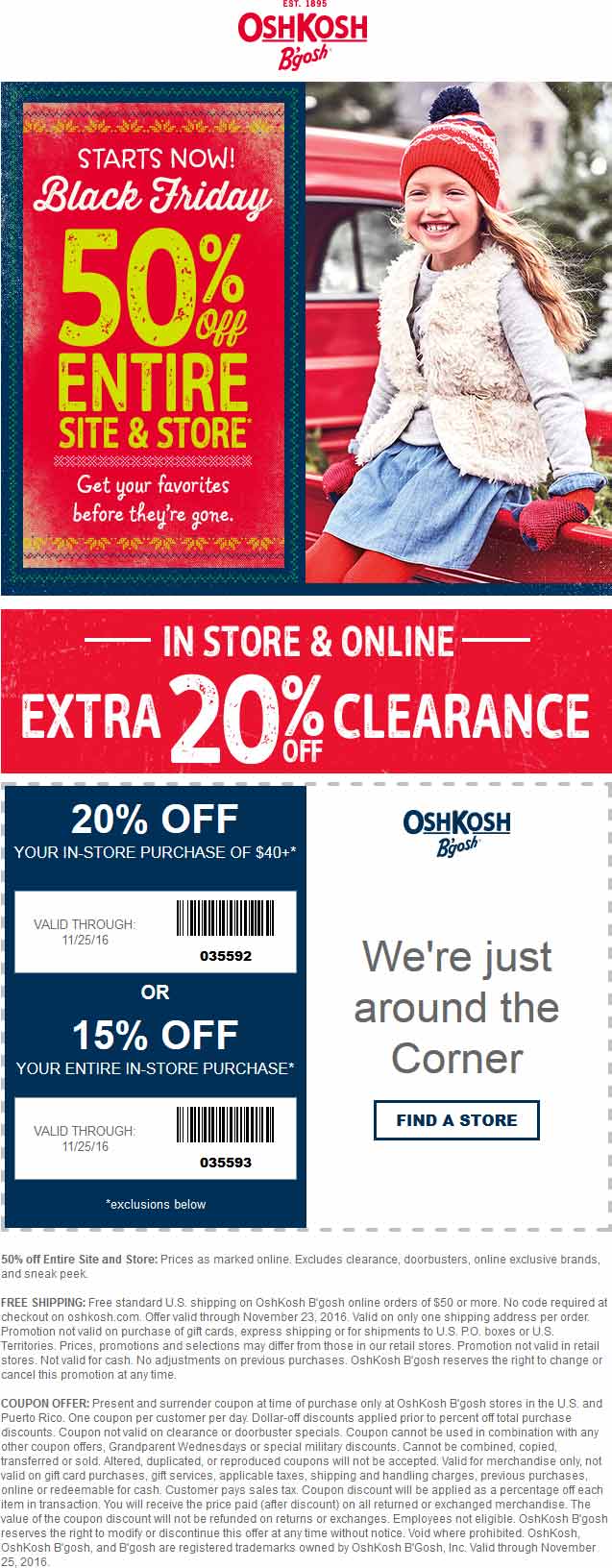 OshKosh Bgosh coupons & promo code for [April 2024]