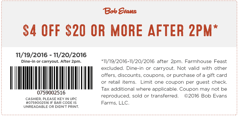 Bob Evans July 2021 Coupons And Promo Codes 