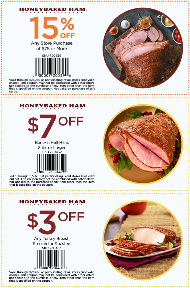 HoneyBaked Coupon May 2024 $3 off turkey & more at Honeybaked Ham restaurants