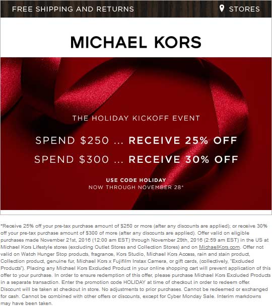 michael kors employee discount online code