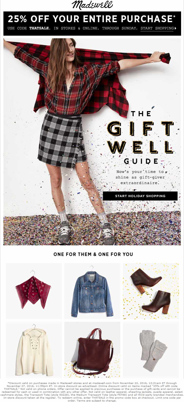 Madewell Coupon April 2024 25% off at Madewell, or online via promo code THATSALE