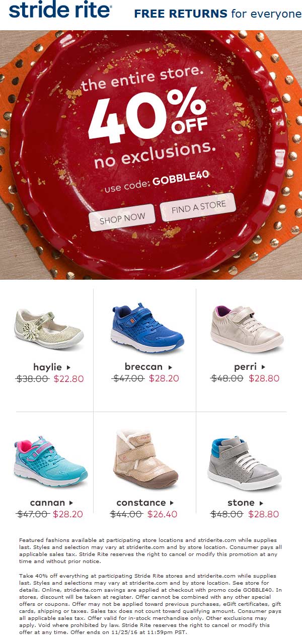 Stride Rite December 2020 Coupons and 