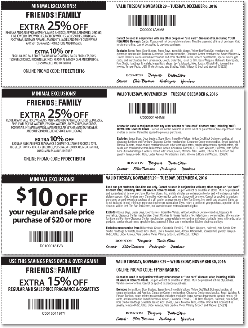 Carsons Coupon March 2024 $10 off $20 & 25% off at Carsons, Bon Ton & sister stores, or online via promo code FFDECTIER16