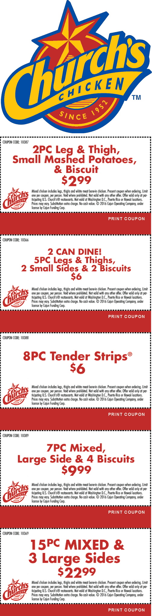 Churchs Chicken July 2020 Coupons And Promo Codes 