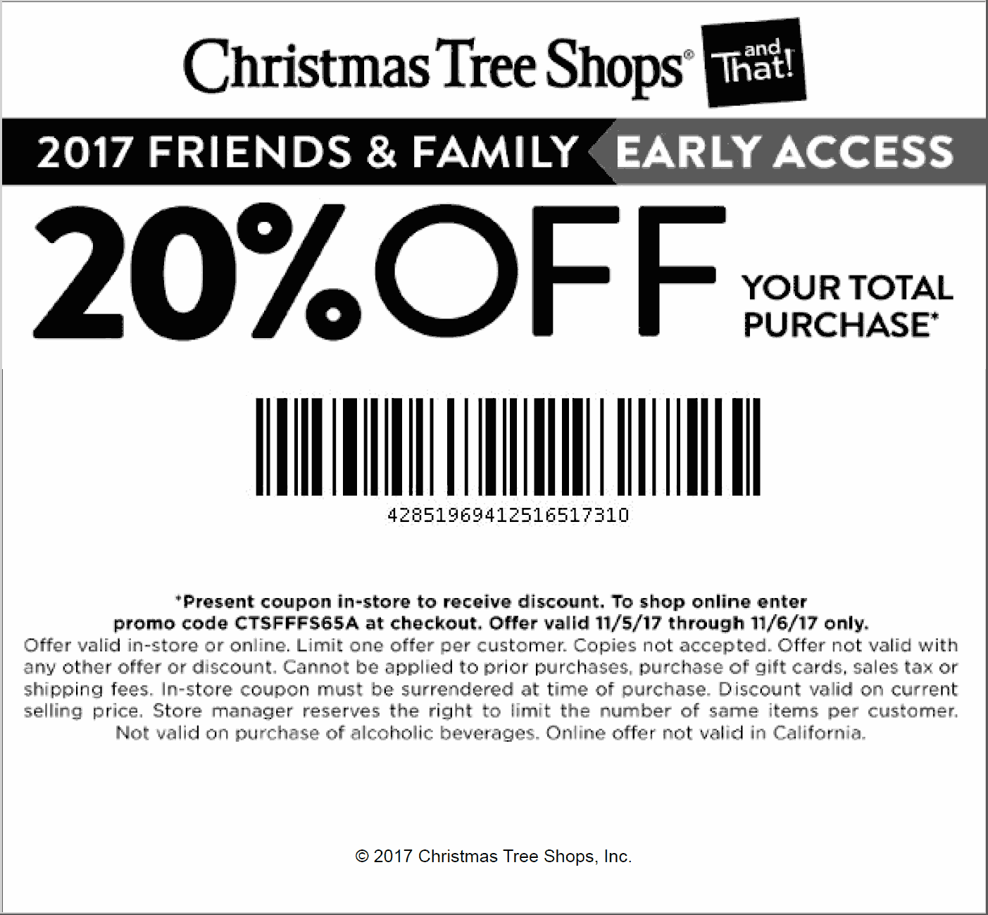Printable Christmas Tree Shop Coupons