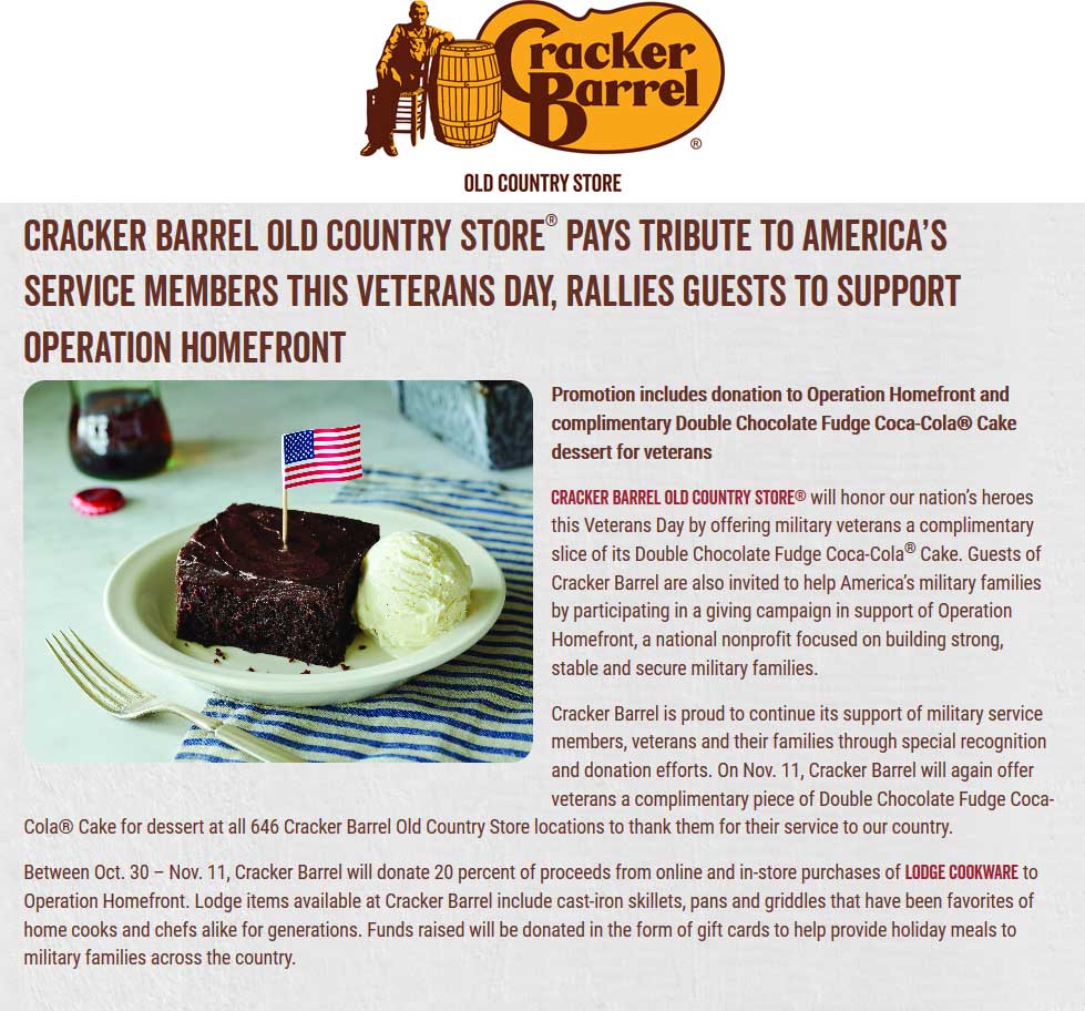 Cracker Barrel March 2024 Coupons and Promo Codes 🛒
