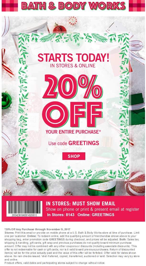 Bath & Body Works coupons & promo code for September 2025