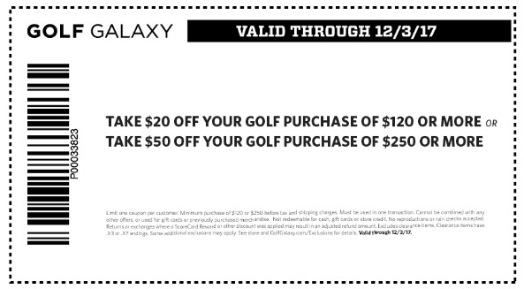 Golf Galaxy Coupon April 2024 $20 off $120 & more at Golf Galaxy