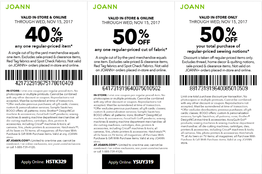 Jo-Ann Fabric Coupon April 2024 40% off a single item & more at Jo-Ann Fabric, or online via promo code HSTK329