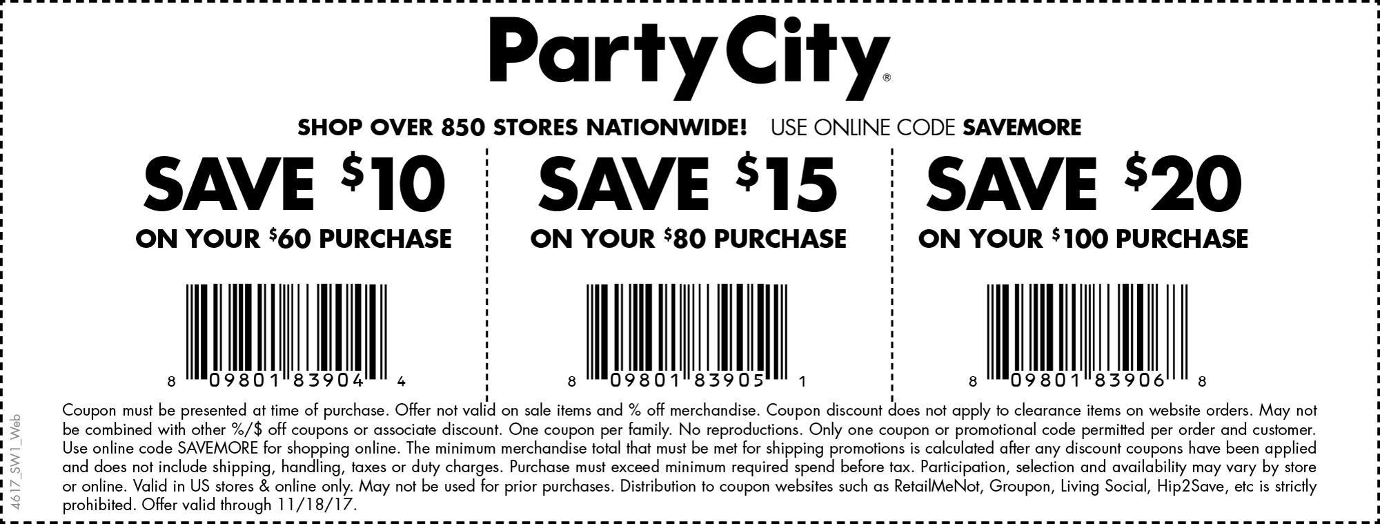 Party City Coupon March 2024 $10 off $60 & more at Party City, or online via promo code SAVEMORE