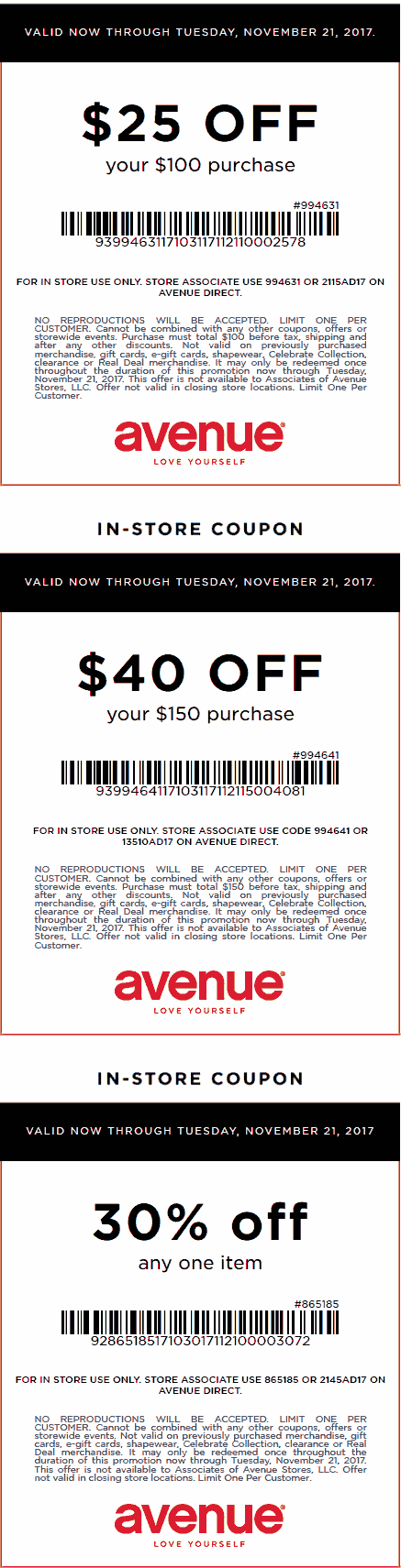 Avenue Coupon April 2024 $25 off $100 & more at Avenue, or online via promo code YES25