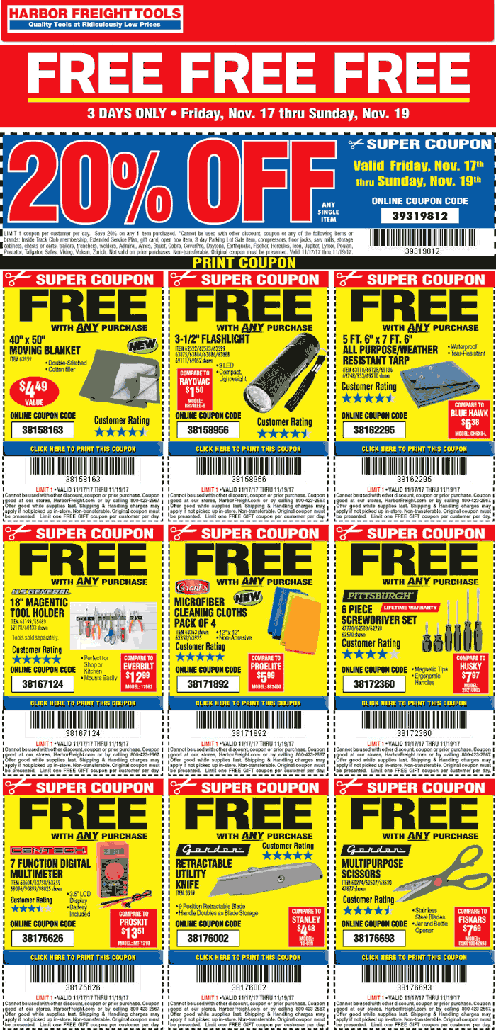 Harbor Freight Tools Coupon Database