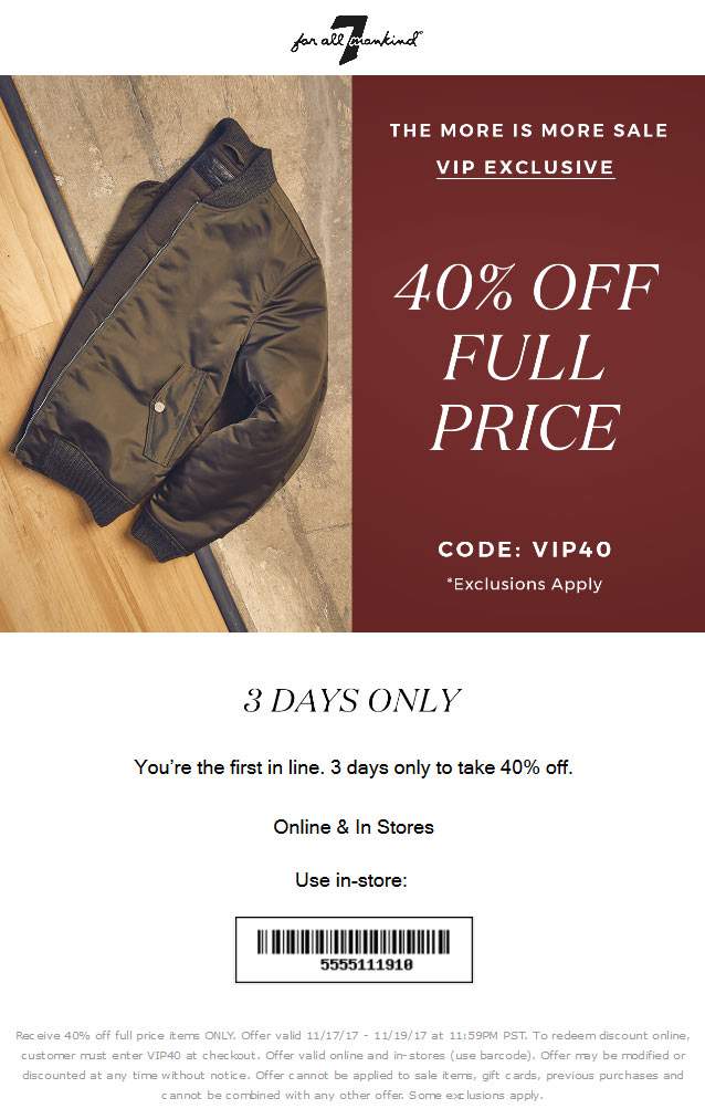 7 for all Mankind coupons & promo code for [April 2024]