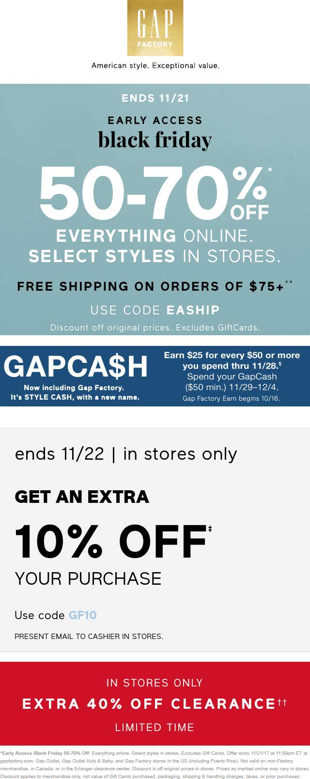 Gap Factory July 2021 Coupons and Promo Codes 🛒