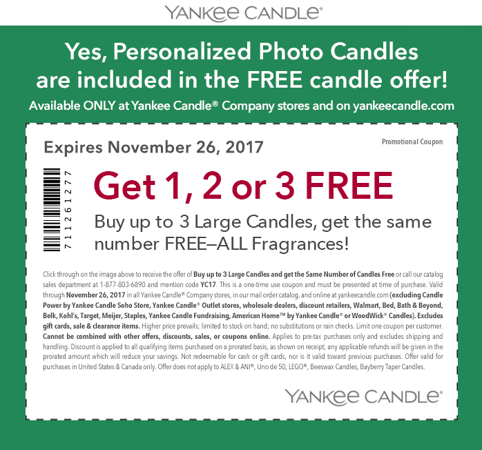 Yankee Candle Coupon April 2024 Second large candle free at Yankee Candle, or online via promo code YC17