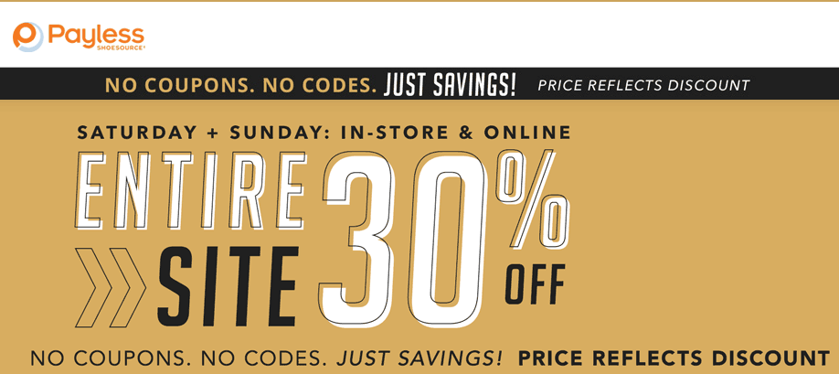 Payless Shoesource Coupon March 2024 Everything is 30% off at Payless Shoesource, ditto online