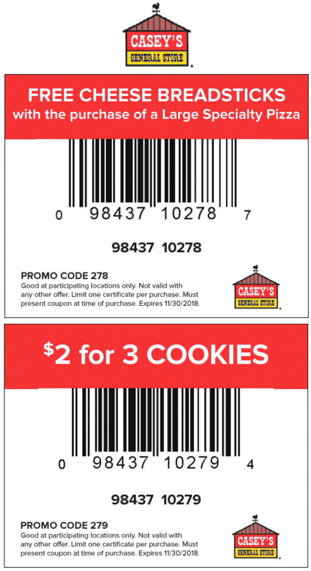 Gas Station Coupon April 2024 Free cheese breadsticks with your pizza at Caseys General Store gas stations