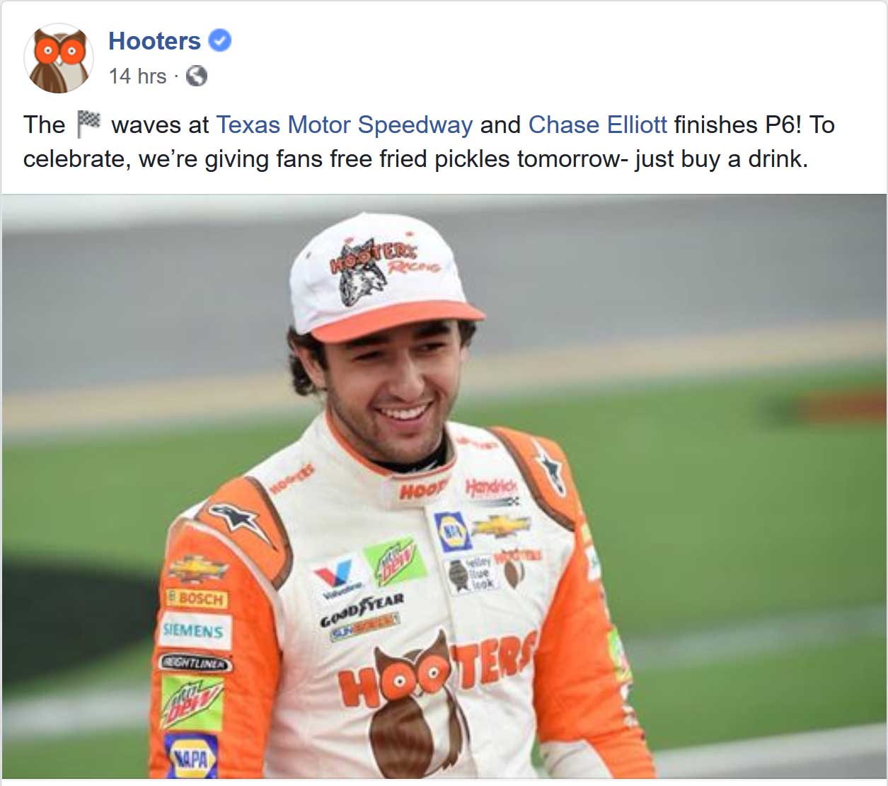 Hooters Coupon April 2024 Free fried pickles appetizer with your drink today at Hooters