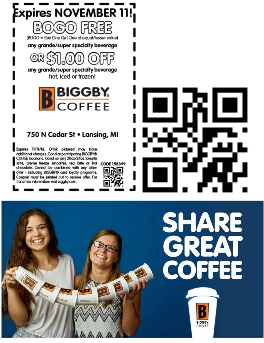 Biggby Coffee November 2020 Coupons and Promo Codes 🛒