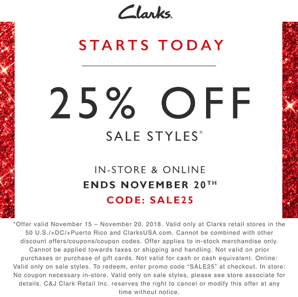 clarks code discount